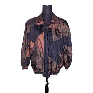 Lavon Vintage Brown Paisley Windbreaker Jacket – Retro Full Zip